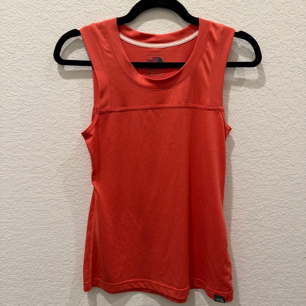 The North Face Womens FlashDry Athletic Tank Top Coral Orange XS